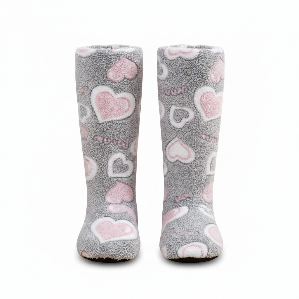 Fluffy Heart Boots - Different Angle