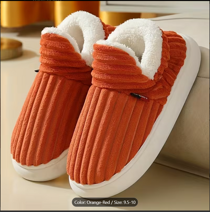 Corduroy Fleece-Lined Slipper Boots
