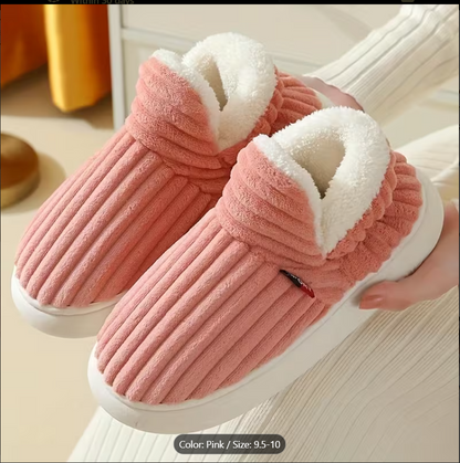 Corduroy Fleece-Lined Slipper Boots